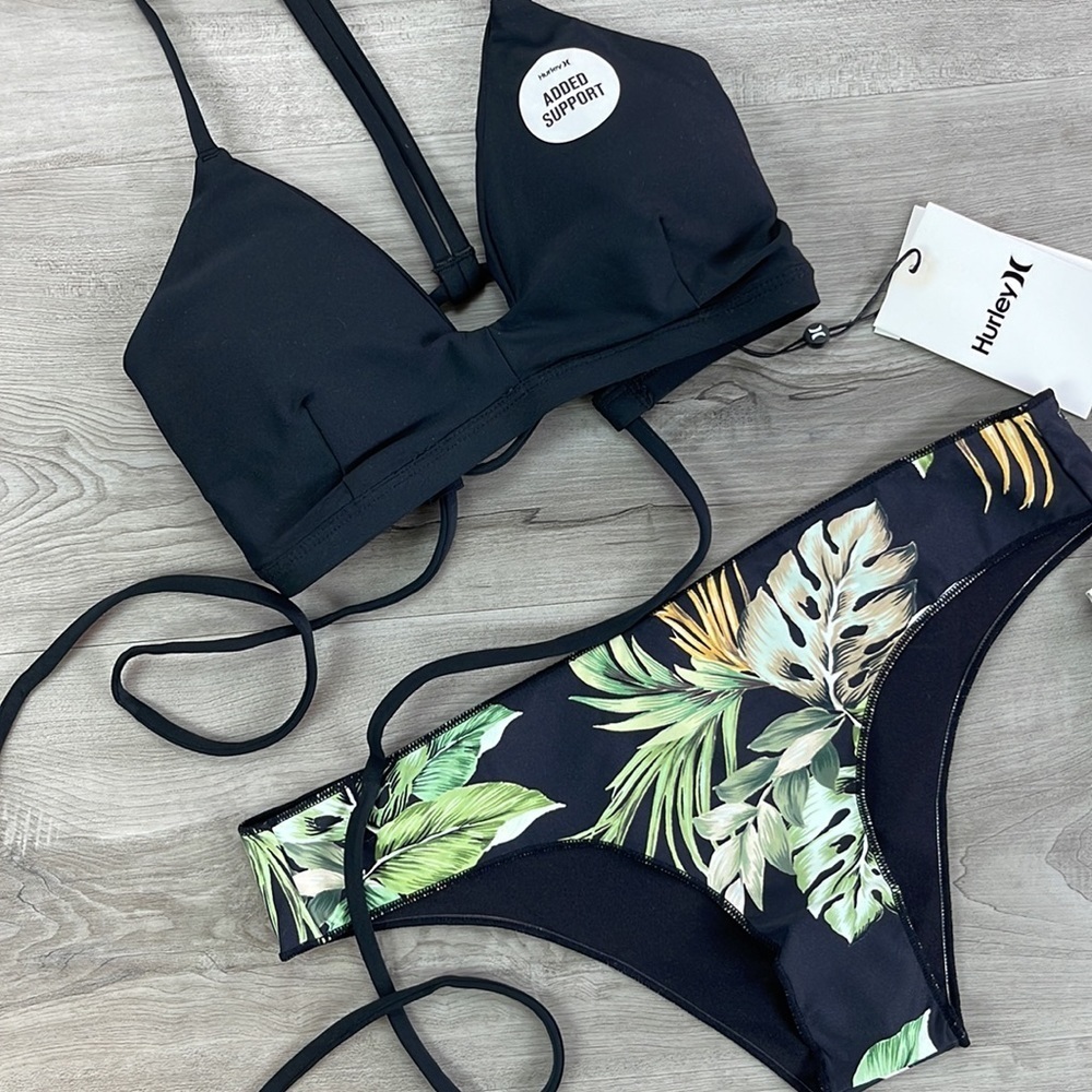 ☀️HURLEY ☀️RIP CURL☀️ ADJUSTABLE SURF TOP PALMETTO CHEEXY HIPSTER BIKINI - Picture 6 of 15